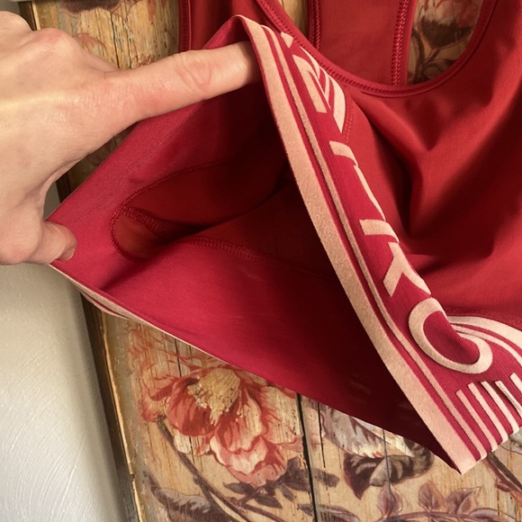 NIKE PRO STRETCH OXBLOOD RED LONGLINE SPORTS BRA TOP CROP TOP - Picture 5 of 7